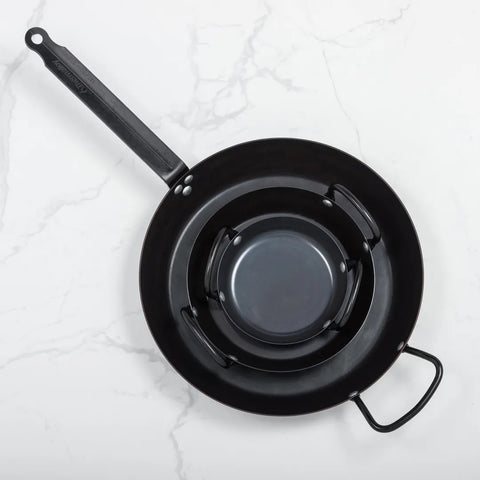 Browne USA Foodservice 573742 Thermalloy 11.8" Carbon Steel Fry Pan with Helper Handle