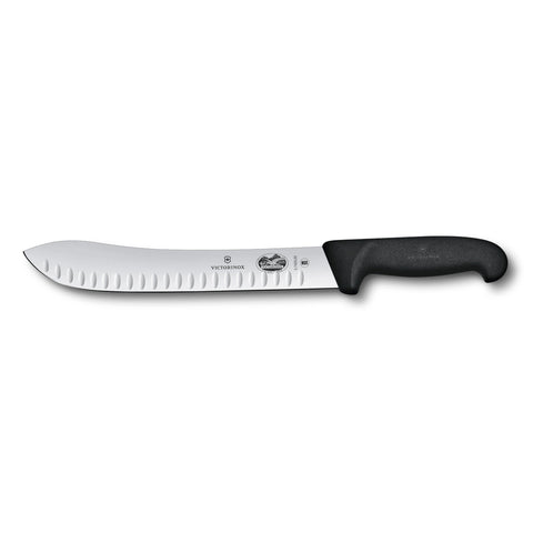 Victorinox 5.7423.25B Fibrox Butcher Knife - 10" Fluted Blade, Black Handle