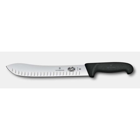 Victorinox 5.7423.25B Fibrox Butcher Knife - 10" Fluted Blade, Black Handle