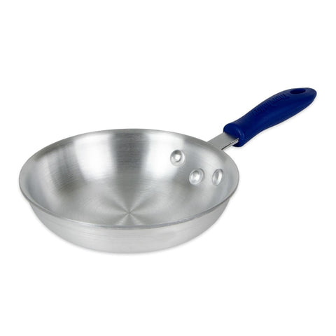Browne USA Foodservice 5813807 Thermalloy 7" Aluminum Fry Pan with Blue Silicone Handle