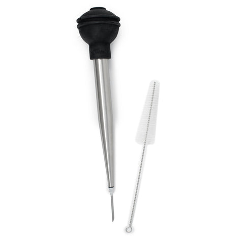 Norpro 5898 Stainless Steel Baster with Needle and Brush, 3-Piece Set