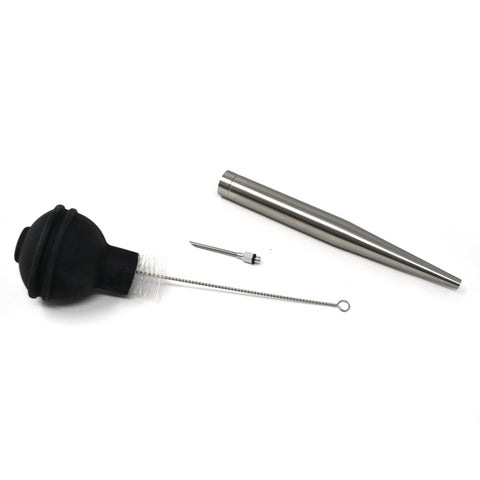 Norpro 5898 Stainless Steel Baster with Needle and Brush, 3-Piece Set