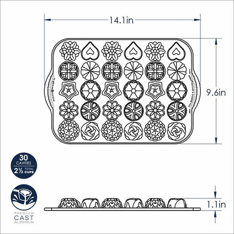 Nordic Ware 59448 Bundt Tea Cakes and Candies Pan