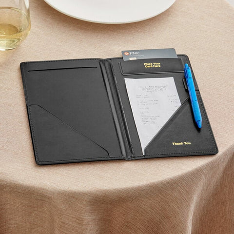TableCraft Products 59BK Black Vinyl Guest Check Presenter / Server Book