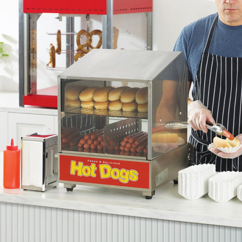 Benchmark USA 60048 "Dog Pound" Hot Dog Steamer Merchandiser, 164 Hot Dog & 36 Bun Capacity, 120V