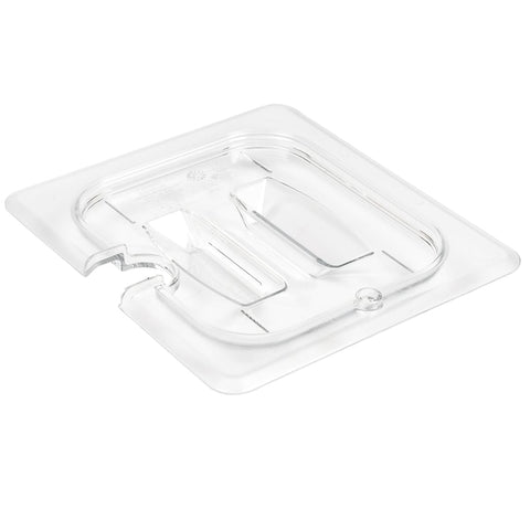 Cambro 60CWCHN135 Camwear 1/6 Size Notched Food Pan Cover with Handle, Clear