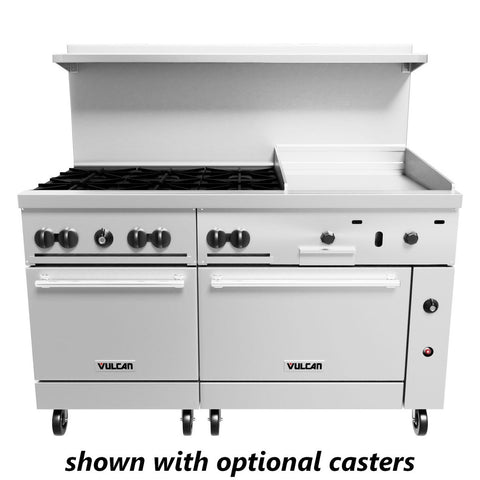 Vulcan 60SS-6B24GP Endurance 60 Inch Propane Gas Range with 6 Burners, 24 Inch Manual Griddle, and 2 Ovens