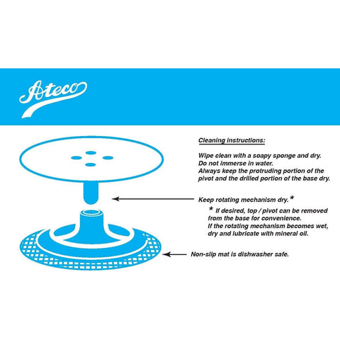 Ateco 612 Revolving Cake Turntable Stand, 12-Inch, Cast Iron Base with Aluminum Top