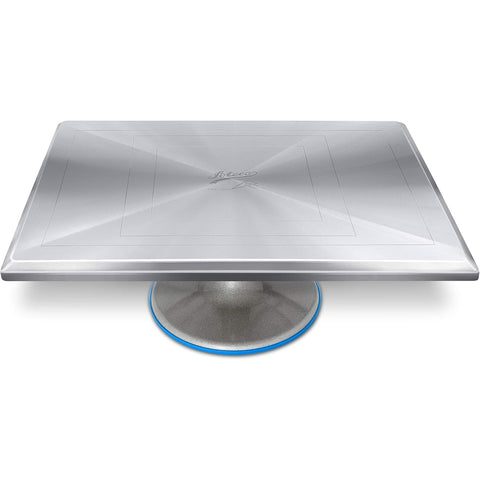 Ateco 614 Rectangular Revolving Aluminum Cake Decorating Turntable Stand, 12" x 16"