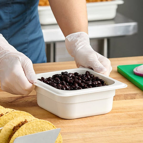 Cambro 62CW148 Camwear 1/6 Size White Polycarbonate Food Pan, 2 1/2 Inch Deep