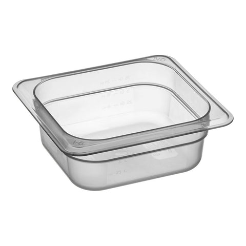 Cambro 62PP190 1/6 Size Translucent Polypropylene Food Pan, 2-1/2" Deep