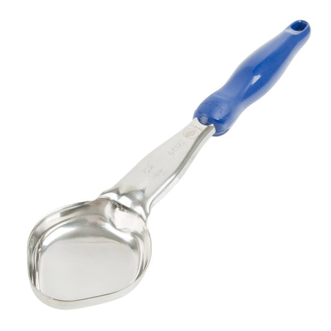 Vollrath 6412230 2 oz One-Piece Heavy-Duty Solid Oval Spoodle Utensil with Blue Nylon Handle