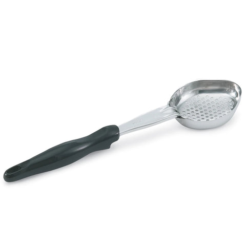 Vollrath 6412420 Jacob's Pride 4 oz. Black Solid Oval Spoodle Portion Spoon