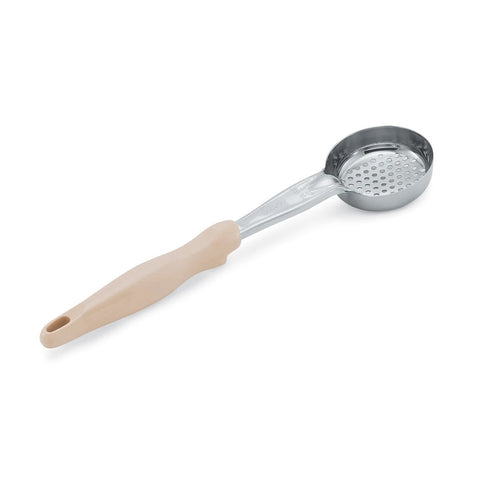 Vollrath 6432335 3 oz One-Piece Heavy-Duty Perforated Round Spoodle Utensil with Ivory Handle