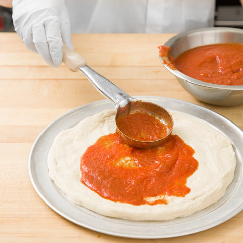 Vollrath 6433335 3 oz Round Solid Spoodle Utensil with Ivory Nylon Handle