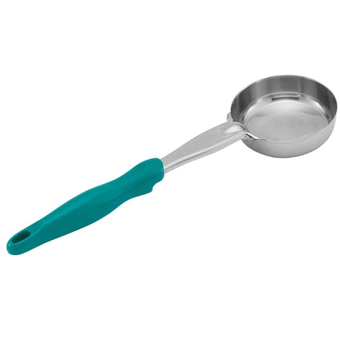 Vollrath 6433655 Jacob's Pride 6 oz. Teal Solid Round Spoodle Portion Spoon