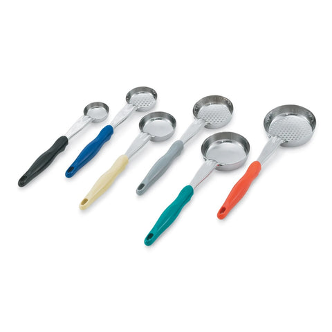Vollrath 6433655 Jacob's Pride 6 oz. Teal Solid Round Spoodle Portion Spoon