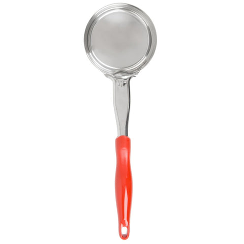 Vollrath 6433865 Jacob's Pride 8 oz Round Solid Spoodle with Orange Nylon Handle