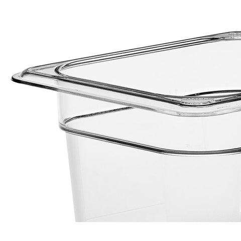 Cambro 64CW135 Camwear 1/6 Size Clear Polycarbonate Food Pan, 4" Deep