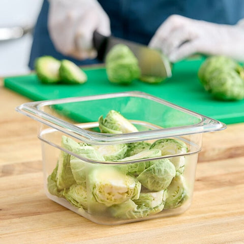 Cambro 64CW135 Camwear 1/6 Size Clear Polycarbonate Food Pan, 4" Deep