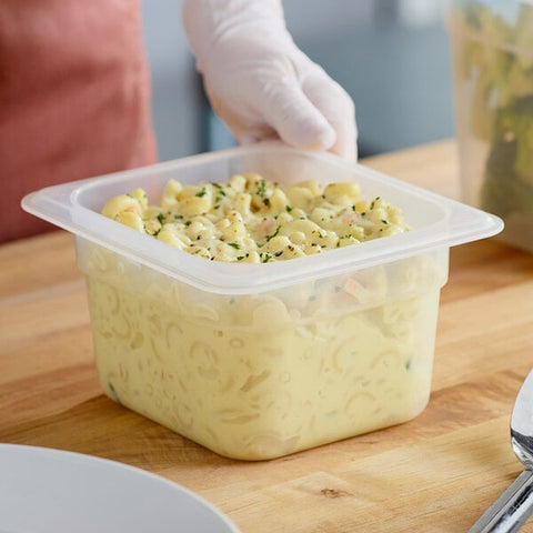Cambro 64PP190 1/6 Size Translucent Polypropylene Food Pan, 4" Deep