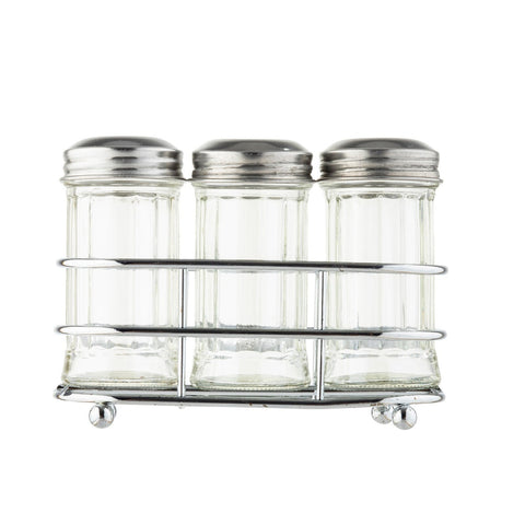 Tablecraft Products 659N Glass Spice Shaker Set with Rack