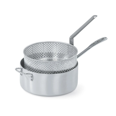 Vollrath 681112 Wear-Ever 12 Qt. Heavy-Duty Aluminum Fry Pot with Basket