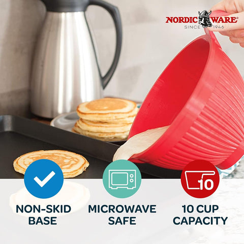 Nordic Ware 68900 Better Batter BPA-Free Plastic Mixing Bowl, 10-Cup Capacity