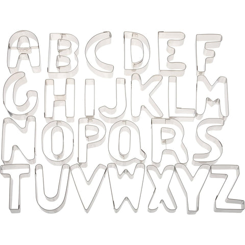 Ateco 6949 Plain Alphabet Cookie and Pastry Cutter Set