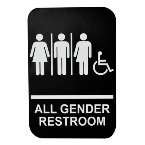 TableCraft Products 695653 All Gender Restroom ADA Braille Plastic Sign