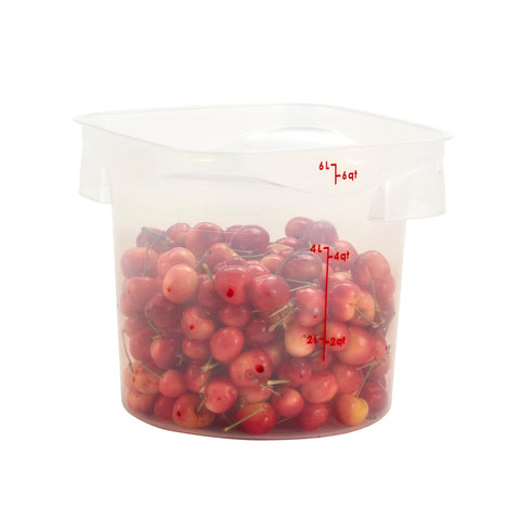 Cambro 6RFSPROPP190 6 Qt CamRounds FreshPro Translucent Round Polypropylene Food Storage Container
