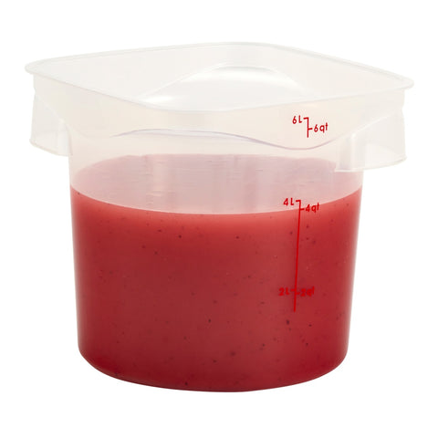 Cambro 6RFSPROPP190 6 Qt CamRounds FreshPro Translucent Round Polypropylene Food Storage Container