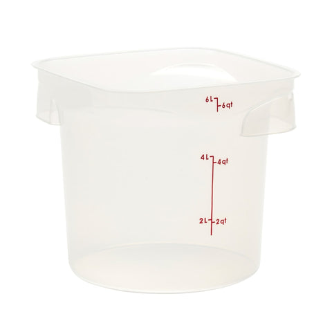 Cambro 6RFSPROPP190 6 Qt CamRounds FreshPro Translucent Round Polypropylene Food Storage Container