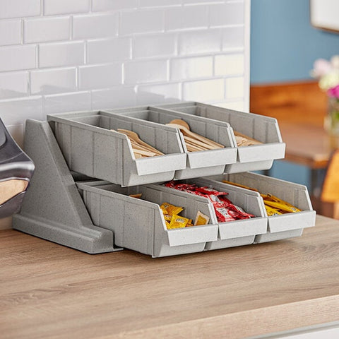Cambro 6RS6480 Speckled Gray Versa 6-Bin Organizer Rack