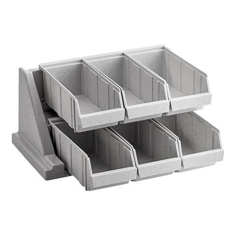 Cambro 6RS6480 Speckled Gray Versa 6-Bin Organizer Rack