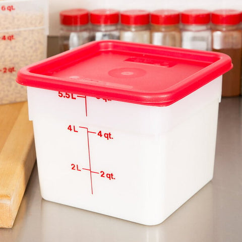 Cambro 6SFSP148 6 Qt. White CamSquare Polyethylene Food Storage Container