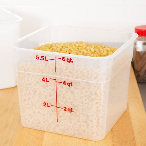 Cambro 6SFSPP190 6 Qt. Translucent Square Polypropylene Food Storage Container