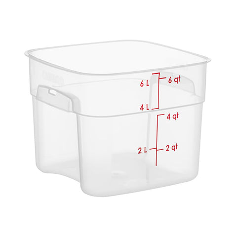Cambro 6SFSPROPP190 FreshPro Translucent 6 Qt Square Polypropylene Food Storage Container