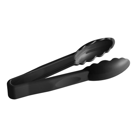 Cambro 6TGS110 Lugano 6" Black Scallop Grip Plastic Tongs