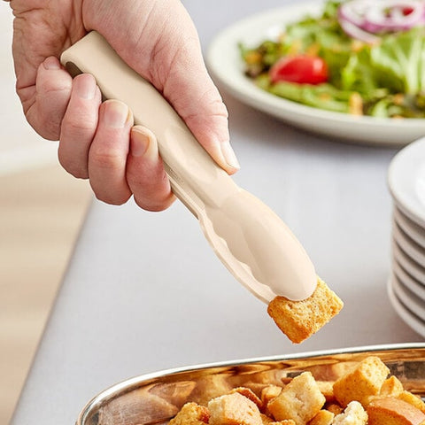 Cambro 6TGS133 Lugano 6" Beige Scallop Grip Plastic Tongs