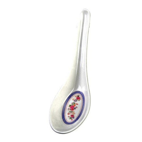 Thunder Group 7003AR Rose Melamine Wonton Soup Spoon, 3/4 oz.
