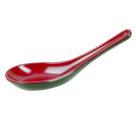 Thunder Group 7003JBR 3/4 oz Two-Tone Red and Black Melamine Soup Spoon
