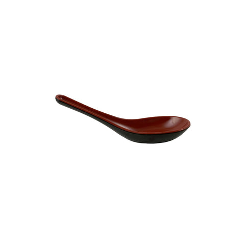 Thunder Group 7003JBR 3/4 oz Two-Tone Red and Black Melamine Soup Spoon