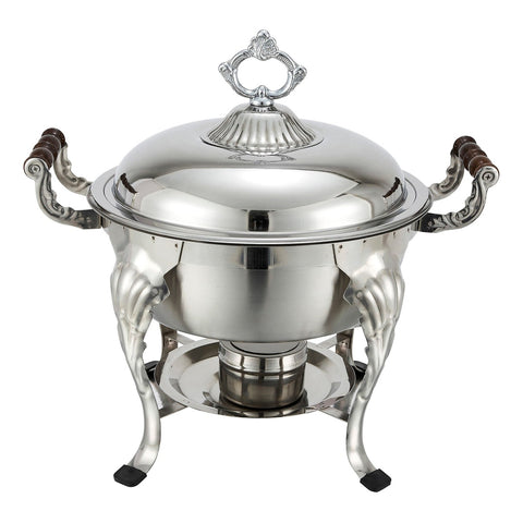 Winco 708 Crown Collection 6 Qt Round Chafer, Medium Weight