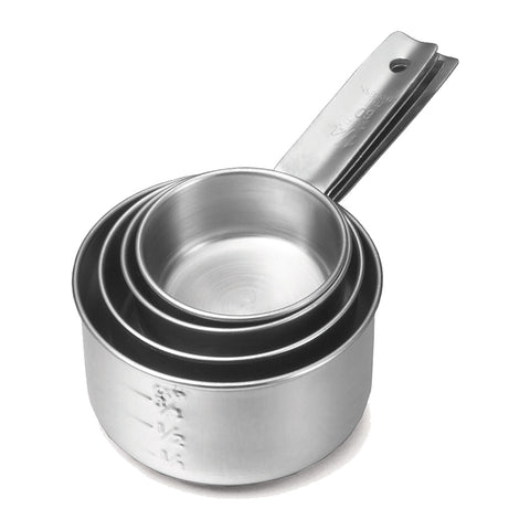 Tablecraft Products 724 Stainless Steel 4-Piece Measuring Cup Set