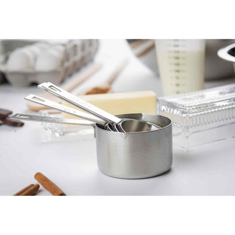 Tablecraft 725 4-Piece Stainless Steel Heavy Weight Measuring Cup Set