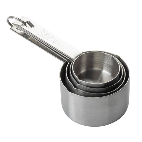 Tablecraft 725 4-Piece Stainless Steel Heavy Weight Measuring Cup Set