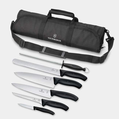 Victorinox 7.4012-X12 7-Piece Fibrox Knife Set with Polyester Roll Bag