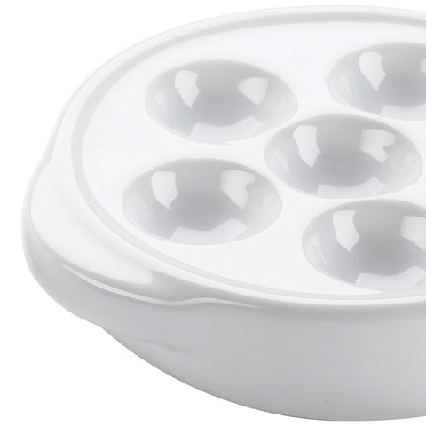 Browne USA Foodservice 744041 White Stoneware 6-Hole Escargot Plate
