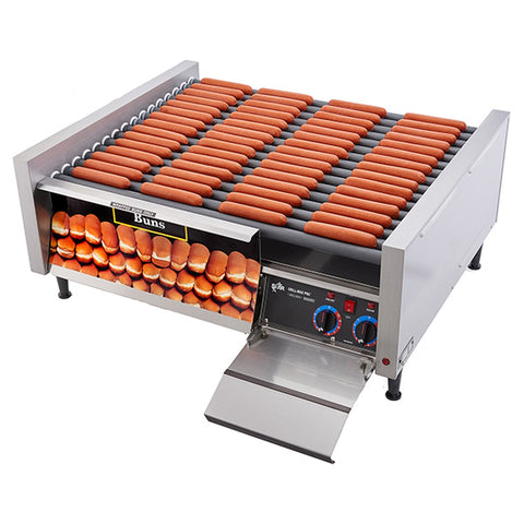 Star Manufacturing 75SCBD Grill-Max 75 Hot Dog Roller Grill with Built-In Bun Drawer and Analog Controls